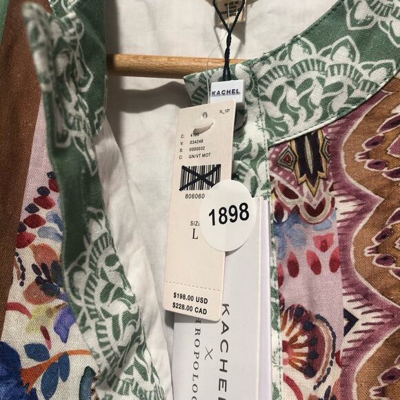 Anthropologie x Kachel Buttondown Mini Dress Multicolor Size L NWT - Picture 12 of 12